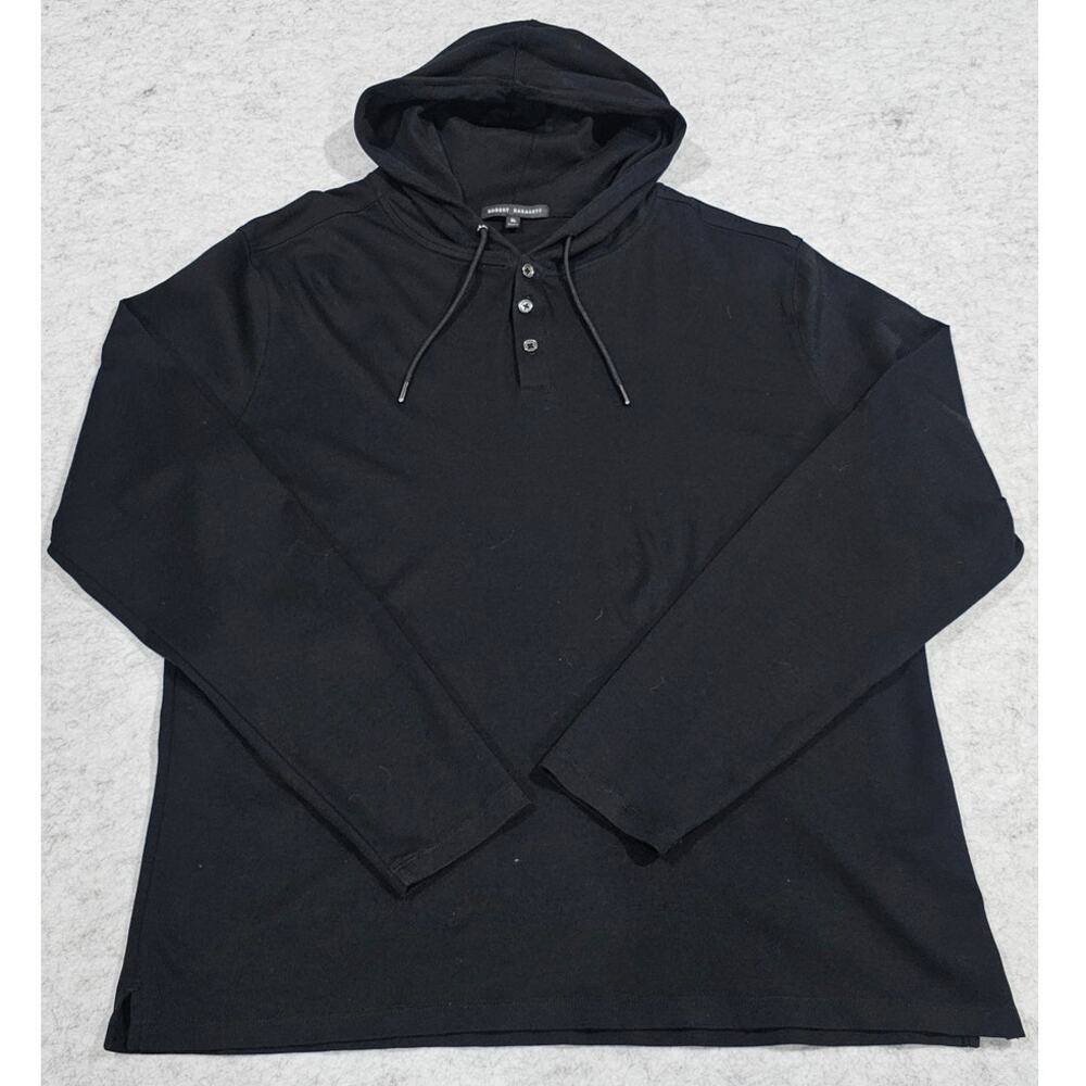 Robert Barakett Georgia LS Hoodie, Long Sleeve, Black, Mens Sz XL, NEW